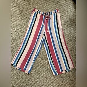 LOFT Nordstrom Flare Striped Pants Sz S